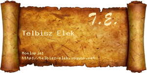 Telbisz Elek névjegykártya