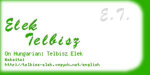 elek telbisz business card